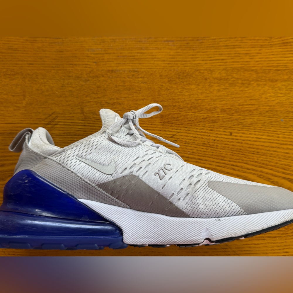 Nike Air Max 270 White and Blue Sneakers
